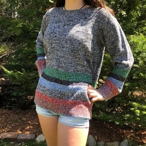Color block knit sweater